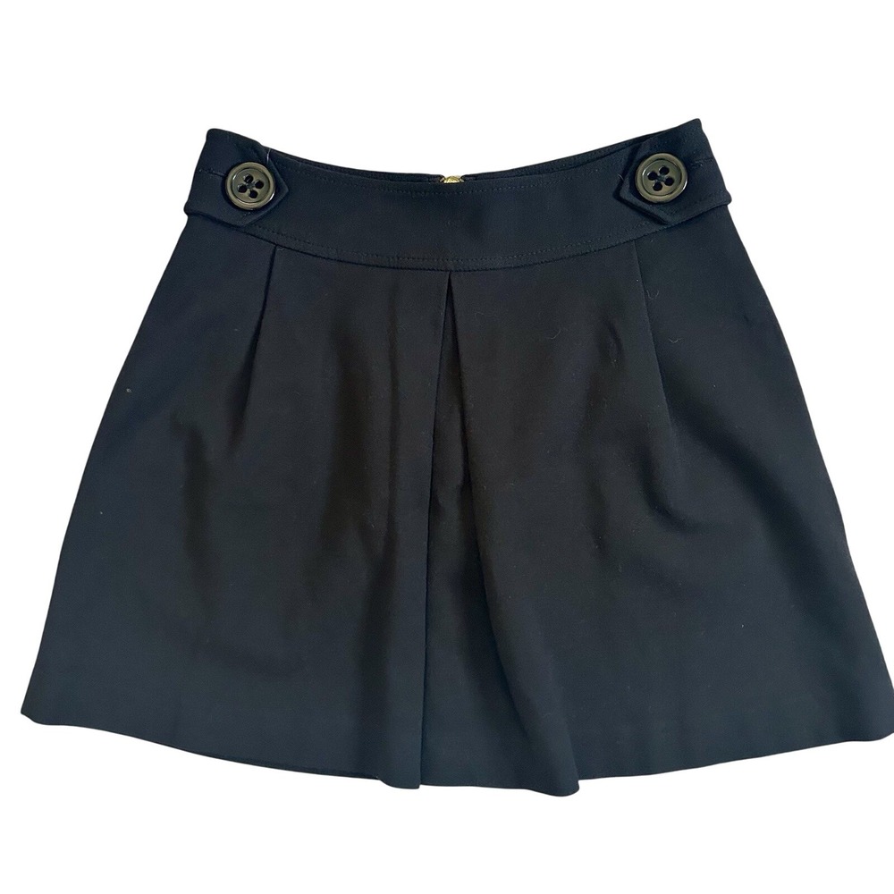 EXPRESS DESIGN STUDIO Black Pleated Button Detail A-Line Skirt‎ Size 0